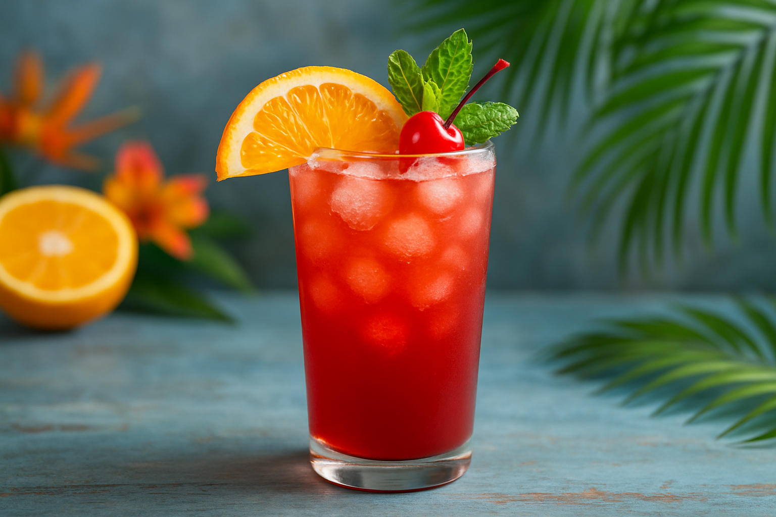 Planters Punch coctel caribeno de ron con multiples zumos de frutas