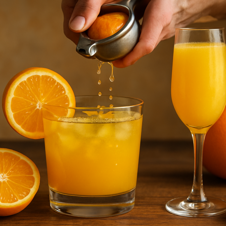 Zumo de naranja fresco para cocteles Harvey Wallbanger y Mimosa