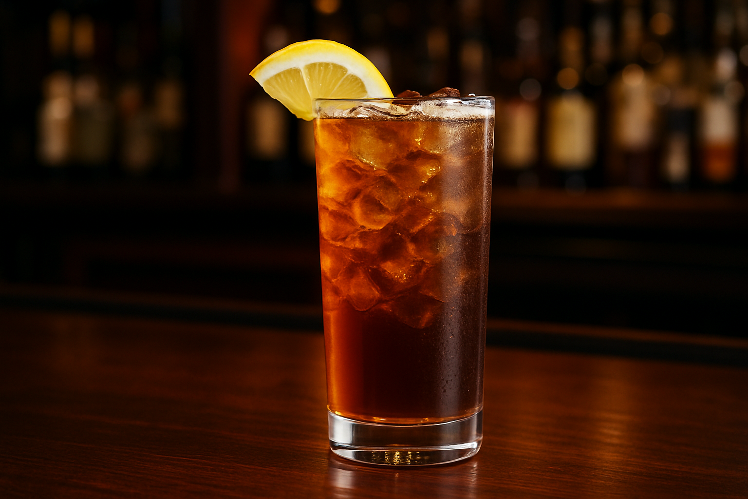 Long Island Iced Tea con cinco destilados vodka gin ron tequila y triple sec