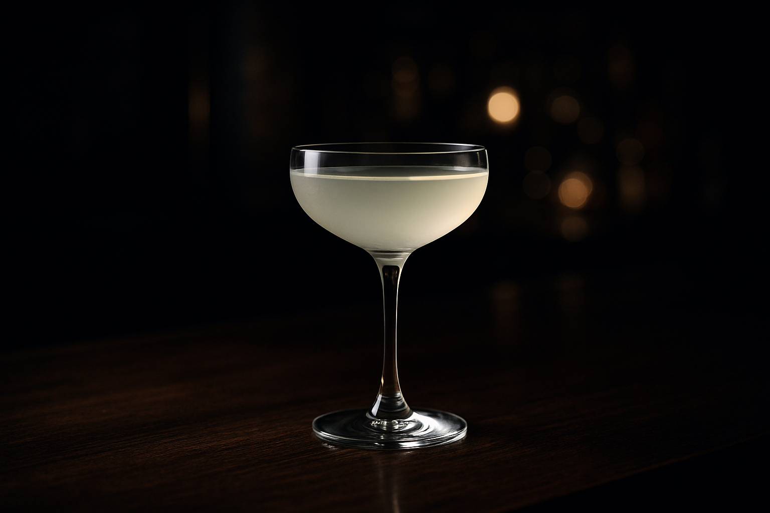 Cóctel blanco y transparente elegante en copa de cóctel