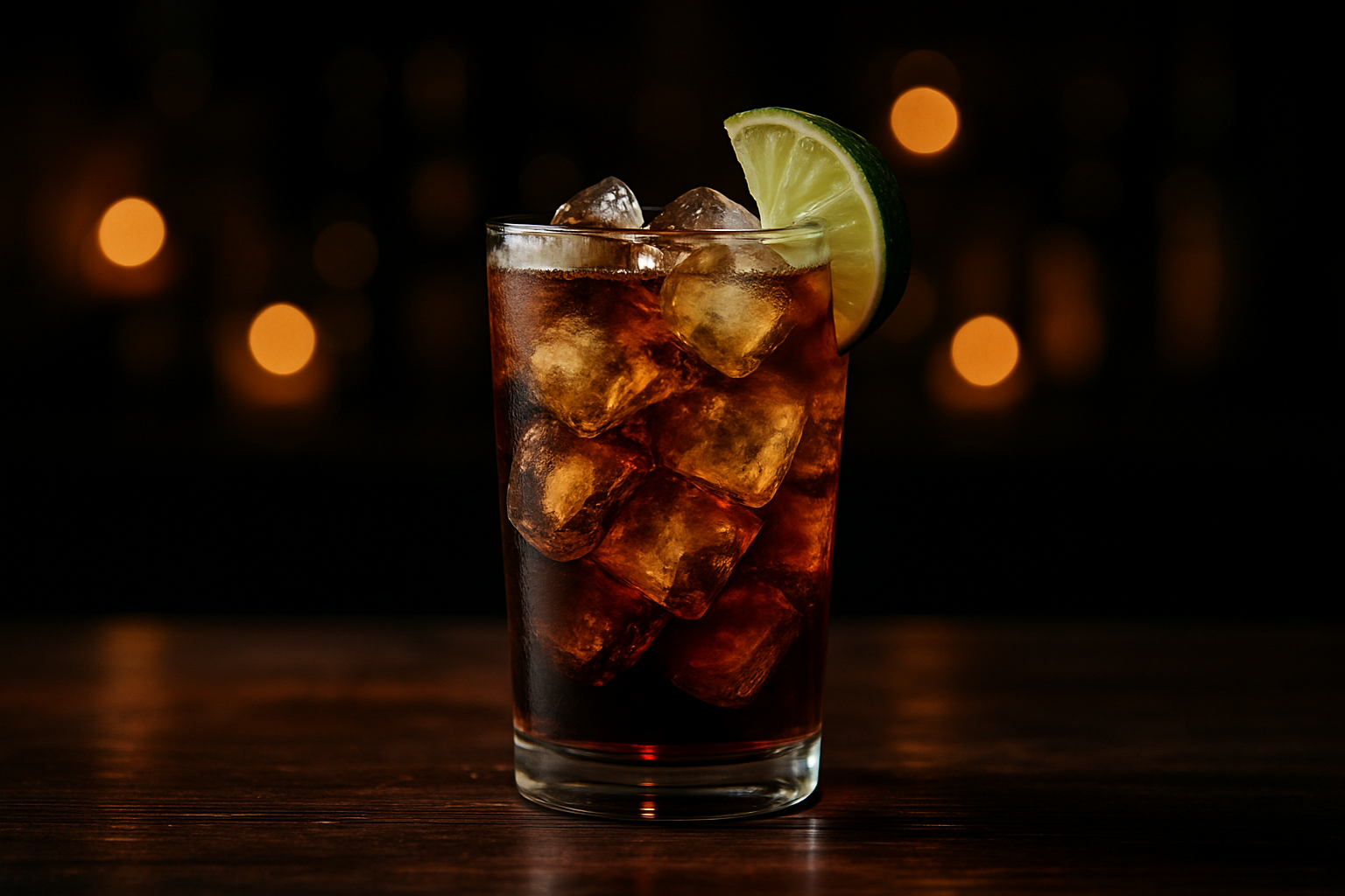 Cóctel Cuba Libre con refresco de cola y lima