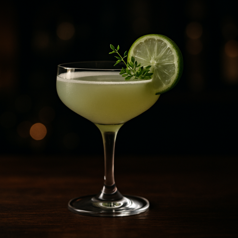 Cóctel sin alcohol elegante con hierbas frescas