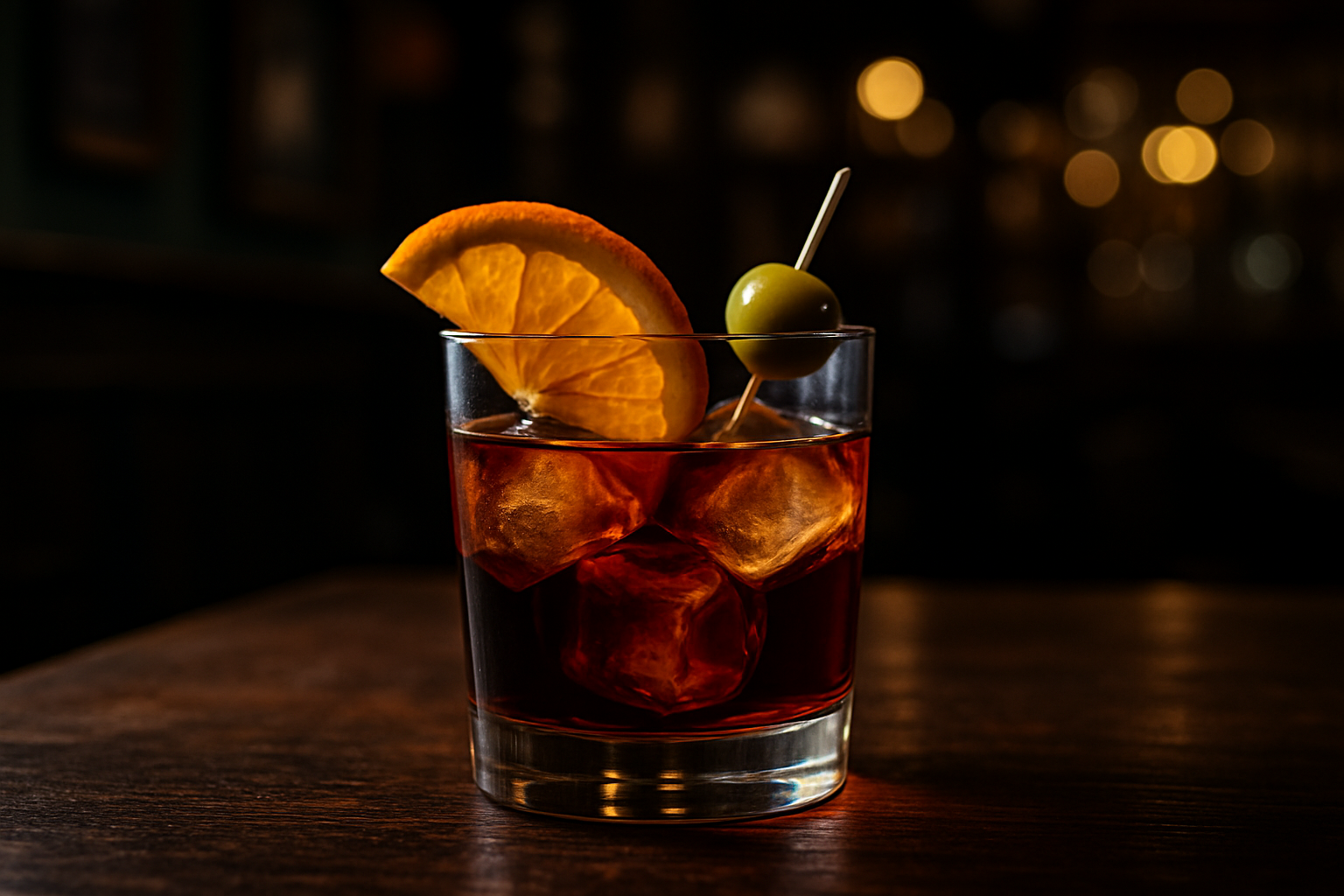 Cóctel de vermut clásico en un bar tradicional de Madrid