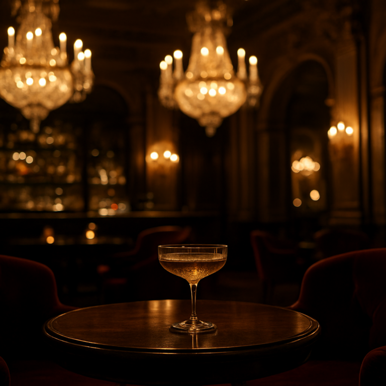 Bar Les Ambassadeurs de París con lámparas de cristal